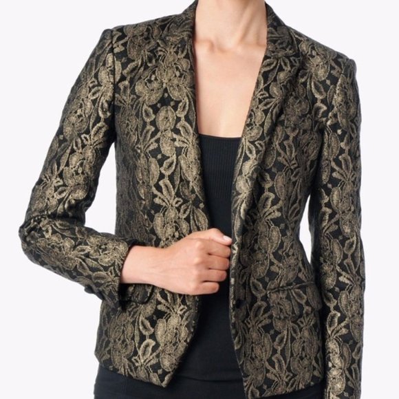 7 FOR ALL MANKIND Metallic Jacquard Blazer Sz. XSM - Picture 3 of 12